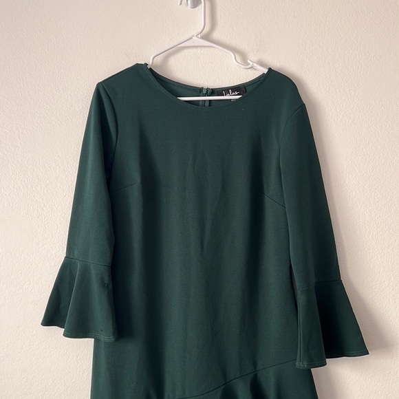 Lulu’s Women’s Green Longsleeve Ruffle Dress Size XL in Green - Picture 2 of 6